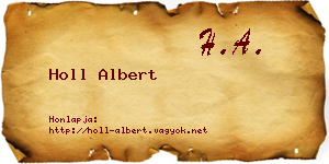 Holl Albert névjegykártya