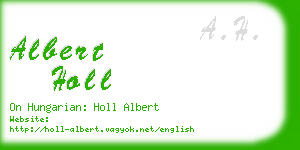 albert holl business card